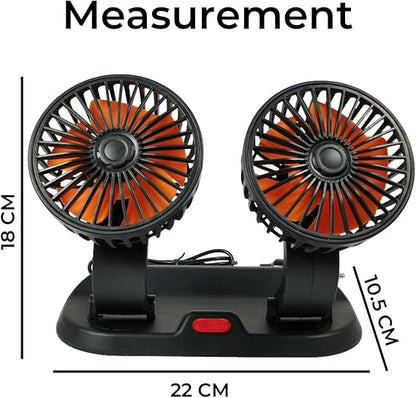 360° Rotatable Dual Heads fan for Cars